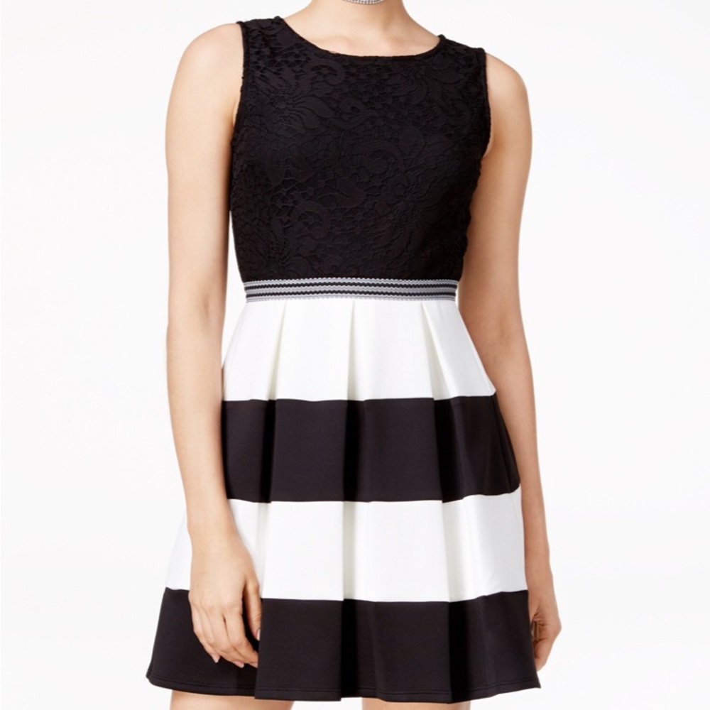 Black and white formal dress